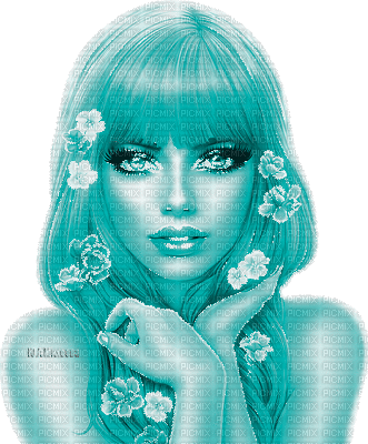 Y.A.M._Summer woman girl blue - Безплатен анимиран GIF