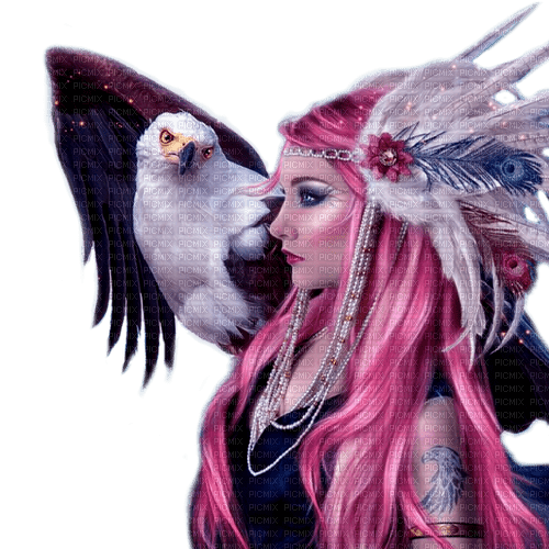 fantasy woman and eagle  by nataliplus - Free PNG