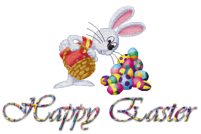 Kaz_Creations Text Animated Happy Easter - Gratis animeret GIF