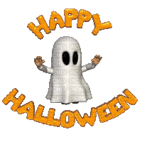 minou-happy halloween-ghost - GIF animé gratuit