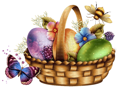 Kaz_Creations Deco Easter Egg Eggs Basket  Colours - PNG gratuit