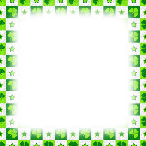 Clovers.Frame.White.Green - KittyKatLuv65 - PNG gratuit