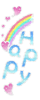 rainbow happy text - 免费动画 GIF
