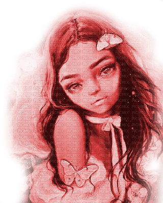 Y.A.M._Fantasy anime girl red - gratis png