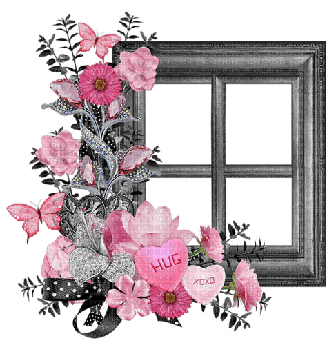 Fenêtre et fleurs - darmowe png
