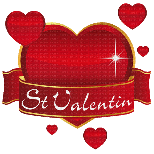Valentines day. Heart. Red. Gold. Leila - GIF animado grátis