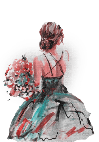 dolceluna spring summer painting woman art - PNG gratuit