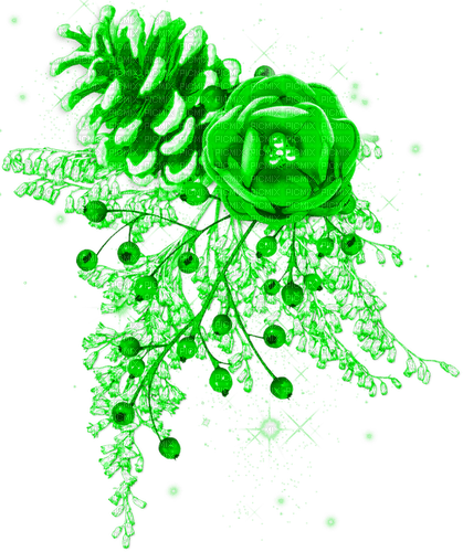 Winter.Christmas.Cluster.Green - δωρεάν png
