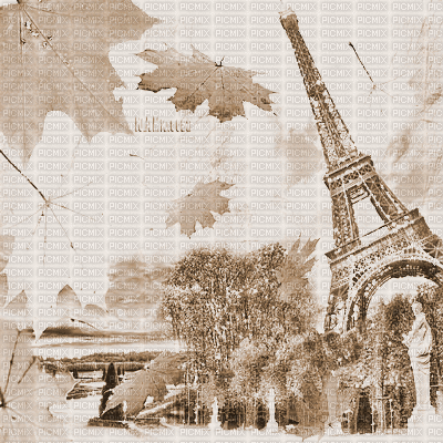 Y.A.M._Autumn background Paris city sepia - GIF animé gratuit