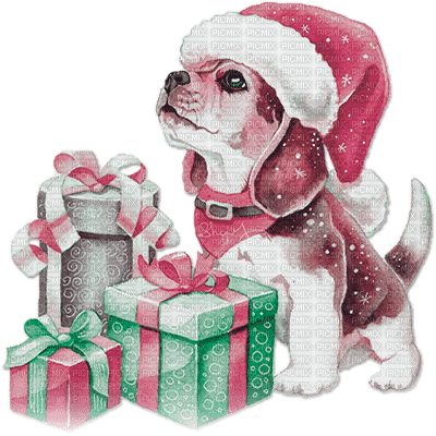soave animals dog christmas winter pink green - безплатен png