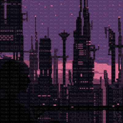 Purple City Background - Бесплатни анимирани ГИФ