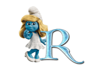 Kaz_Creations Alphabets Smurfs Letter R - zdarma png