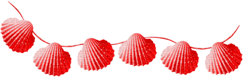 Hanging Seashells.Red - PNG gratuit