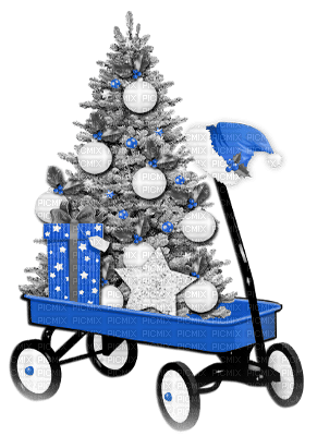 soave deco christmas tree car  black white blue - png gratis