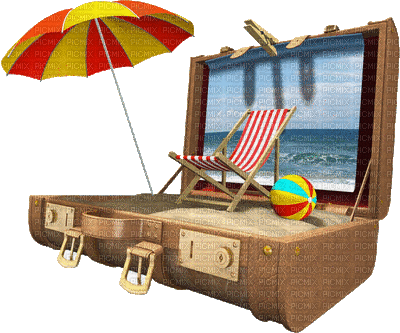 valise plage - Безплатен анимиран GIF