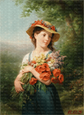femme bouquet - Gratis geanimeerde GIF