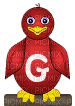 Lettre G oiseau - GIF animé gratuit