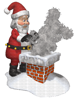 Santa Chimney - Free animated GIF