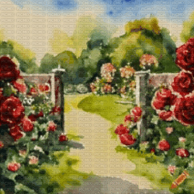 Roses Garden - Free animated GIF
