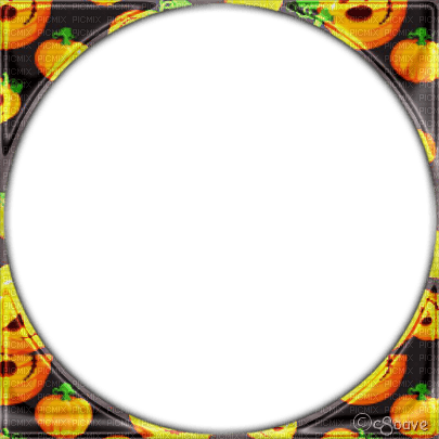 soave frame halloween circle pumpkin brown yellow - PNG gratuit