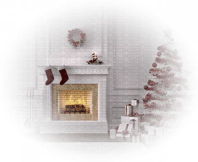 christmas-jul-rum-vit-fireplace-tree-gran-minou42 - png gratis