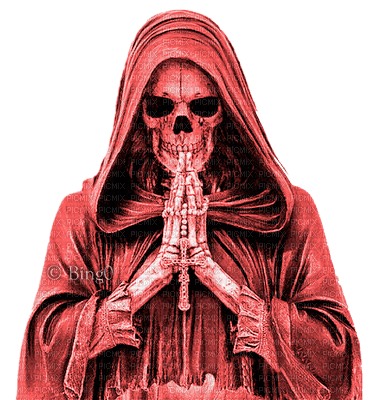 Y.A.M._Gothic skeleton red - zdarma png