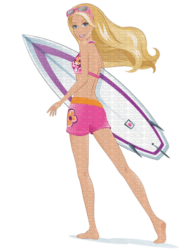 Summers Barbie Doll Surfing - PNG gratuit