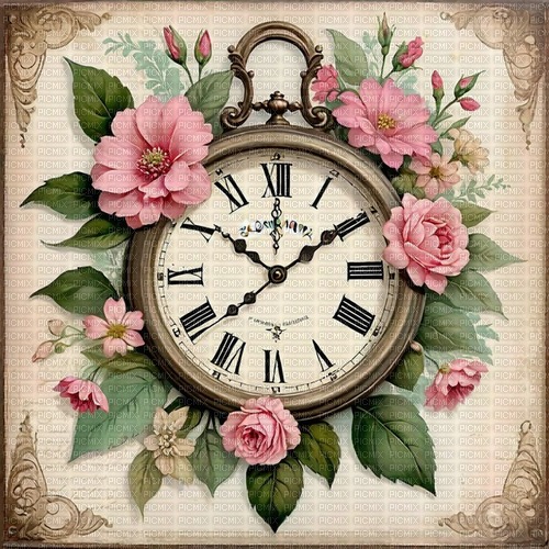 springtimes spring background clock - gratis png