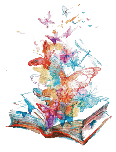 Butterfly book watercolor - png gratuito
