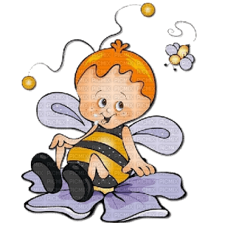 Kaz_Creations Cute Cartoon Love Bees Bee Wasp - PNG gratuit