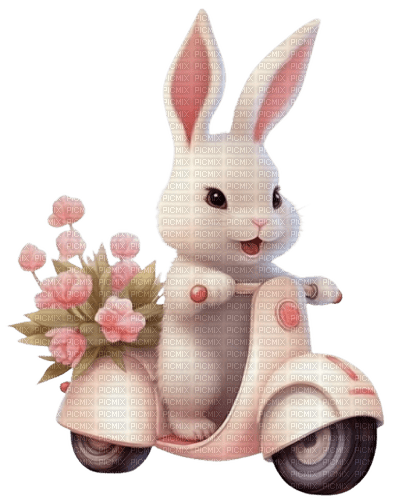 loly33 lapin fleur - 免费PNG