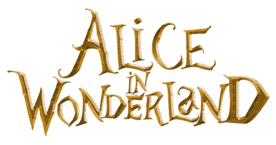 alice in wonderland text gold - png ฟรี