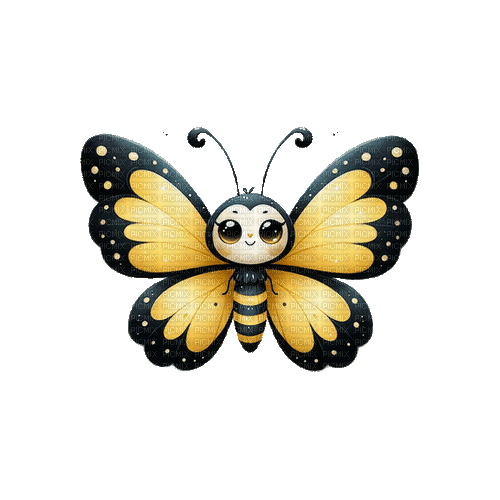 ♡§m3§♡ spring yellow butterfly bee animated - Free animated GIF