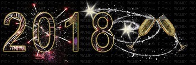 Uusi-Vuosi 2018, New Year 2018 - gratis png