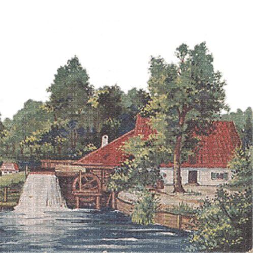 mill river forest house landscape - png gratis