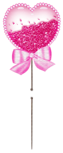 Heart.Bow.Glitter.Pin.Pink - Free PNG