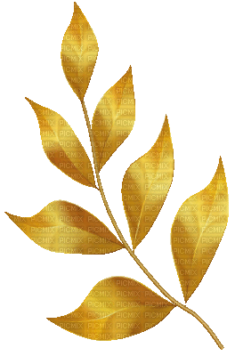 soave deco gold leaves animated branch gold - Nemokamas animacinis gif