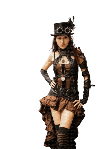 kikkapink steampunk woman gothic dark brown - png grátis