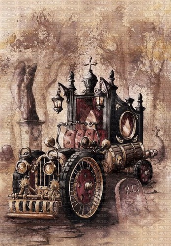 steampunk car - darmowe png