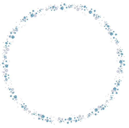 Blue.Flowers.Frame.Circle.Victoriabea - png gratis