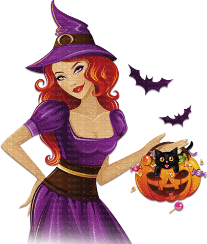 soave woman halloween witch fashion cat pumpkin - png gratuito