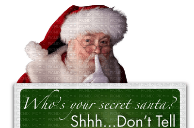 Secret Santa shhh bp - безплатен png