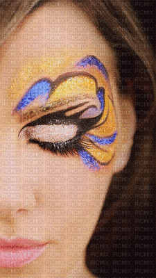 visage femme carnaval maquillage - Free animated GIF