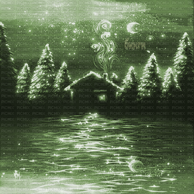 Y.A.M._Winter New year background green - Бесплатни анимирани ГИФ