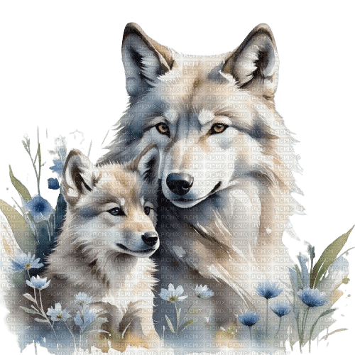 loly33 loup aquarelle - 免费PNG