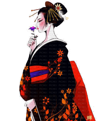Anime geisha ❤️ elizamio - png grátis