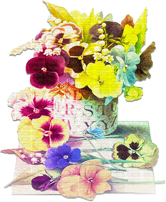 soave deco vintage flowers vase table spring - Free PNG