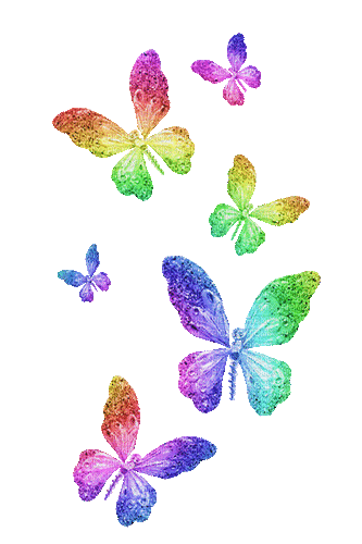 Animated.Butterflies.Rainbow - By KittyKatLuv65 - Ingyenes animált GIF