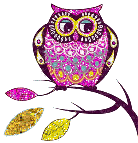 Glitter Owl - GIF animé gratuit