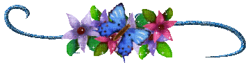 Fleurs et papillon - GIF animé gratuit